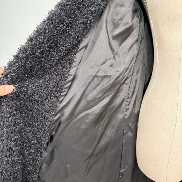 Sooki Teddy Wrap Trench Coat Gray Jacket Fuzzy Warm Classic Preppy Winter Size M - Picture 10 of 13